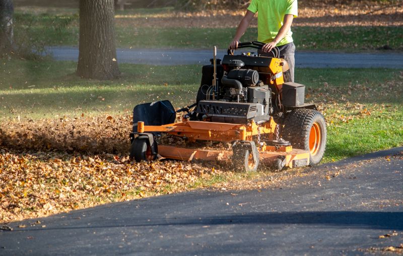 Yard cleanup equipment in action